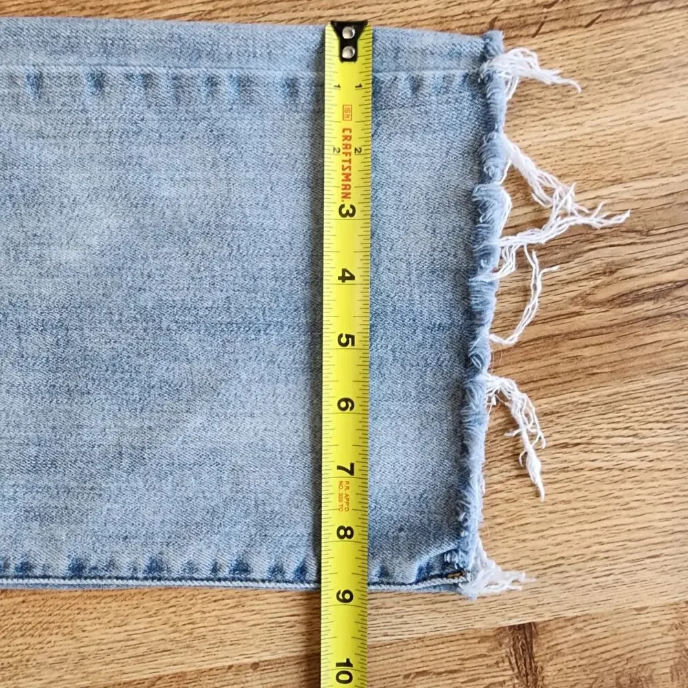 Judy Blue Straight Fit Jeans Women’s 3/26 High Rise Denim Raw Hem Distress - Picture 6 of 15